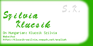 szilvia klucsik business card